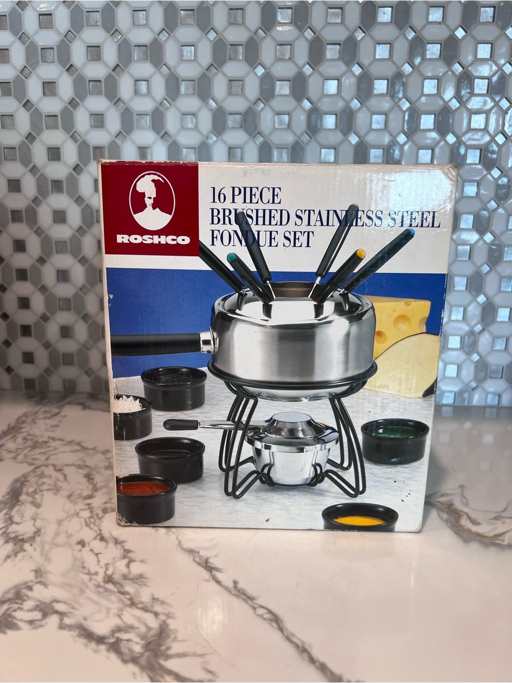Roshco Fondue Set Brushed 16 Pc. Stainless Steel